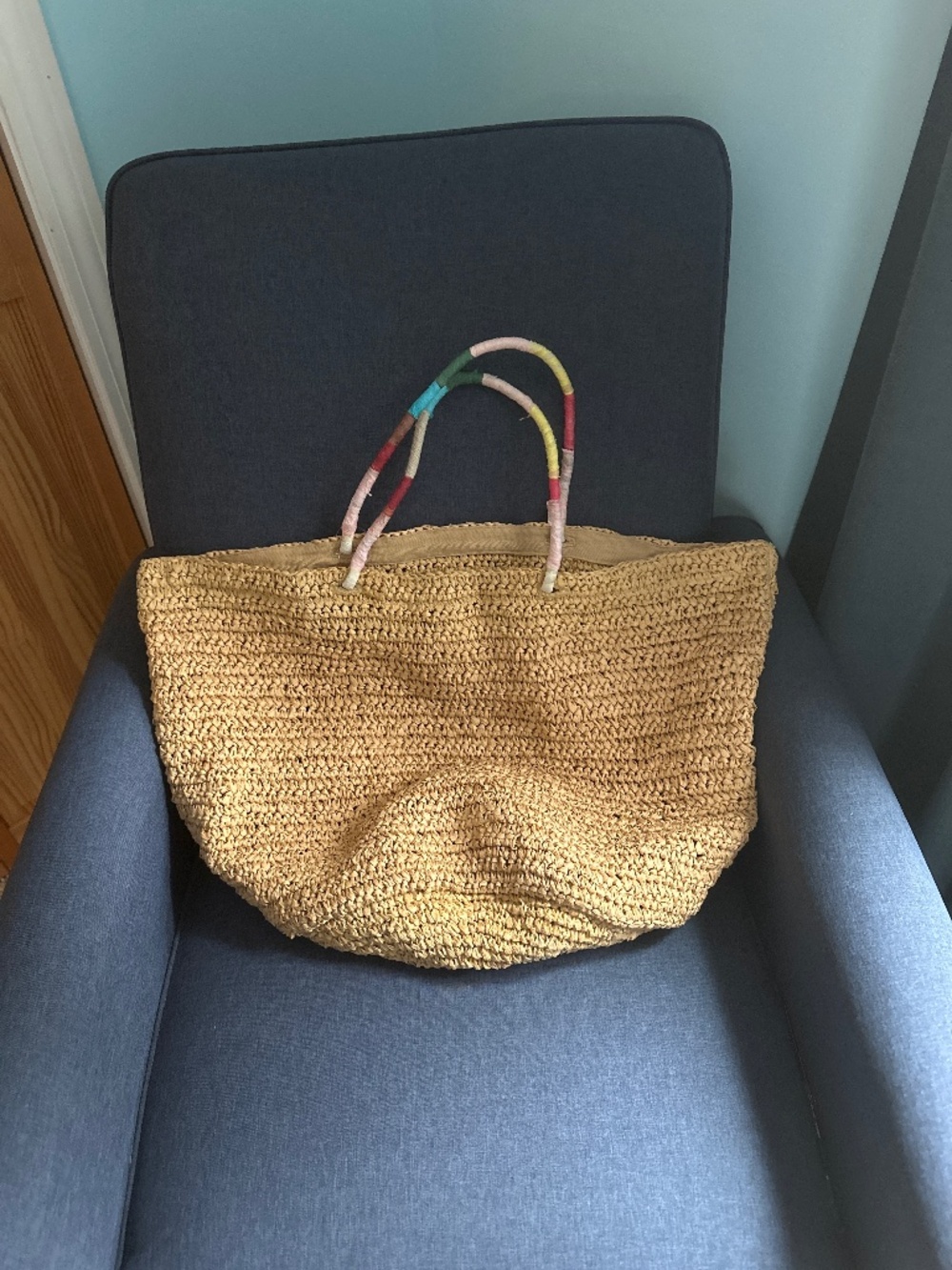 EXLARGE RATTAN TOTE BAG, BEACH, SHOPPING BAG